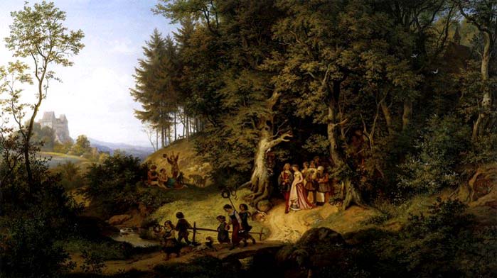 Bridal Procession in a Spring Landscape